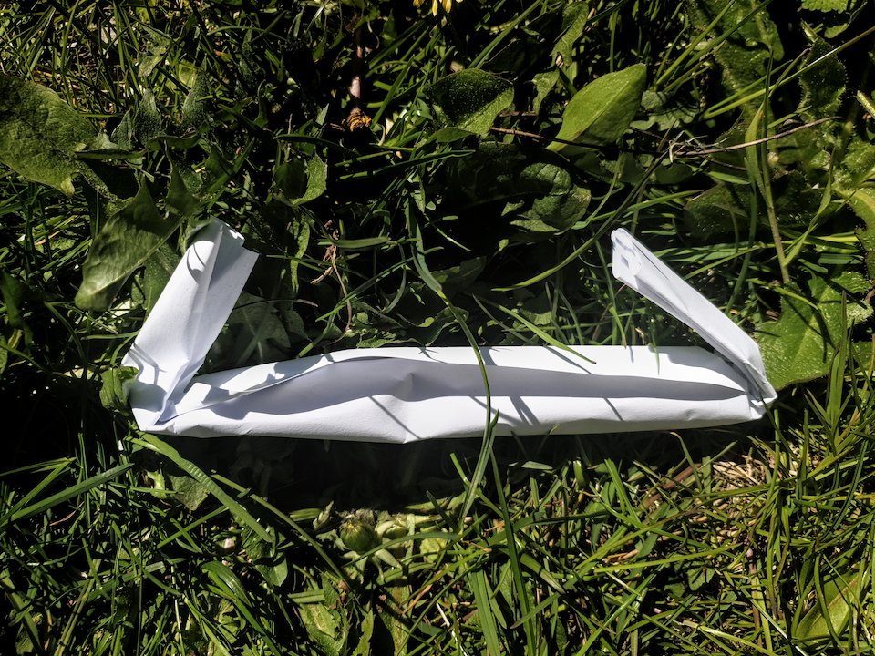 Counting wand prototype, rolled up with the ends folded in