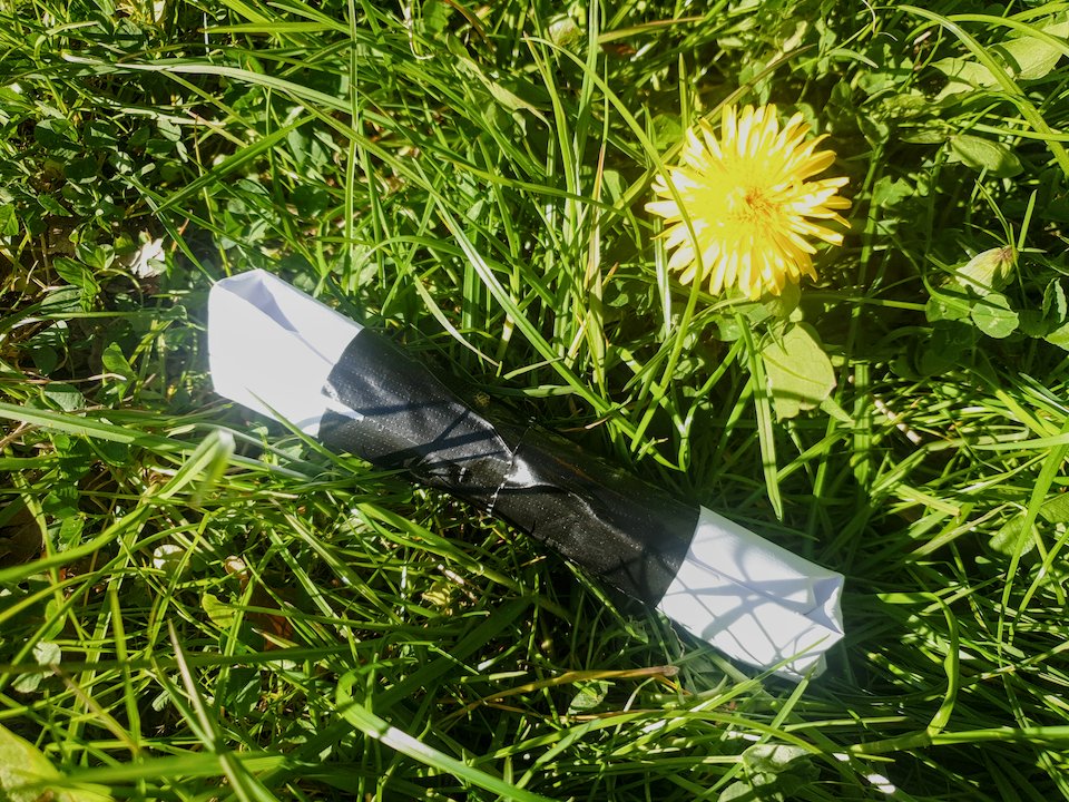 Counting wand prototype, assembled with black tape